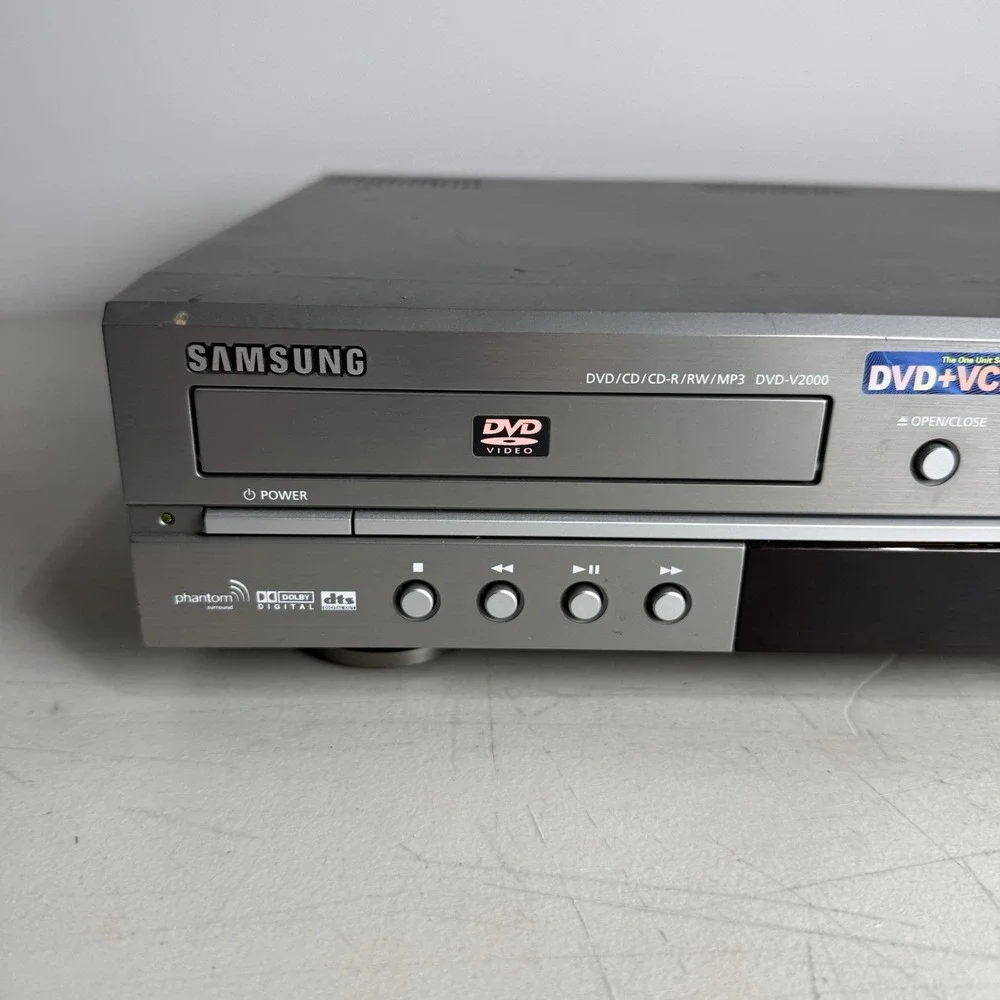Samsung DVD-V2000 DVD VCR Combo Player Dual Deck VHS Tested NO REMOTE